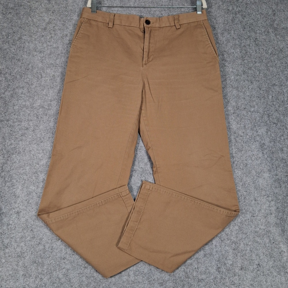 Unbranded Chino Pants Mens 34x30 Tan Brown Cotton Twill Straight Leg Trousers